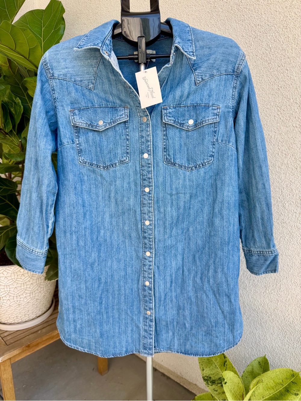 Universal Thread Button-up Denim Western Shirt Dress Size Small